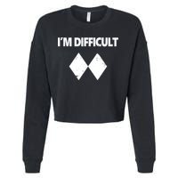 I'm Difficult Skiing Skier Snowboard Double Black Diamonds Cropped Pullover Crew