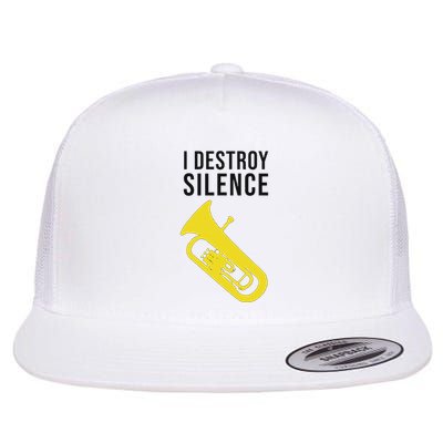 I Destroy Silence Funny Baritone Funny Euphonium Flat Bill Trucker Hat