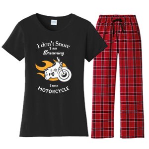 I Dont Snore I Am Dreaming I Am A Motorcycle Women's Flannel Pajama Set