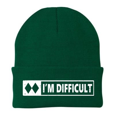 I'm Difficult Skiing Skier Snowboard Double Black Diamonds Knit Cap Winter Beanie