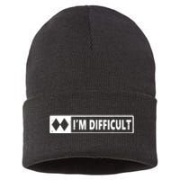 I'm Difficult Skiing Skier Snowboard Double Black Diamonds Sustainable Knit Beanie