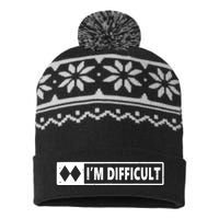 I'm Difficult Skiing Skier Snowboard Double Black Diamonds USA-Made Snowflake Beanie