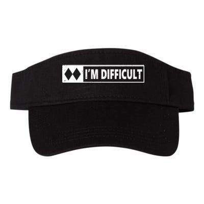 I'm Difficult Skiing Skier Snowboard Double Black Diamonds Valucap Bio-Washed Visor