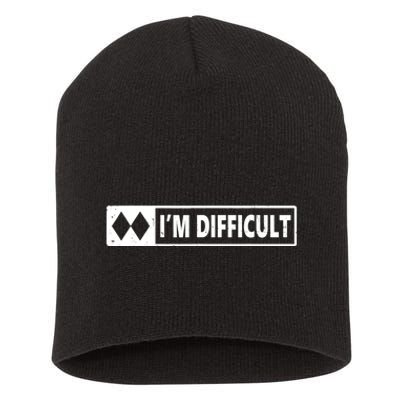 I'm Difficult Skiing Skier Snowboard Double Black Diamonds Short Acrylic Beanie