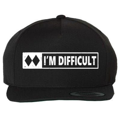 I'm Difficult Skiing Skier Snowboard Double Black Diamonds Wool Snapback Cap