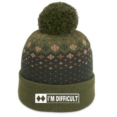 I'm Difficult Skiing Skier Snowboard Double Black Diamonds The Baniff Cuffed Pom Beanie