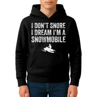 I DonT Snore I Dream IM A Snowmobile Funny Snoring Kids Hoodie