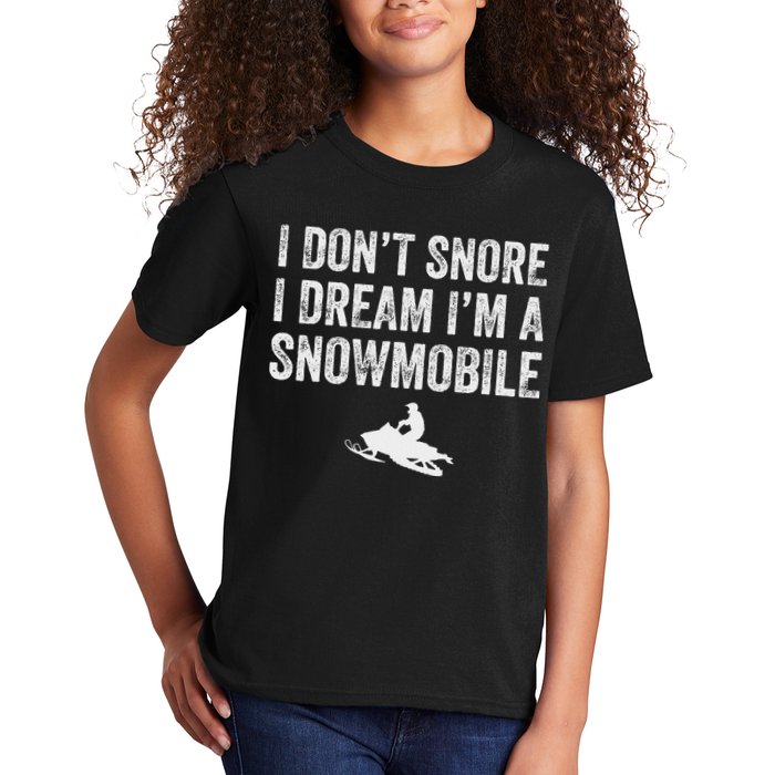 I DonT Snore I Dream IM A Snowmobile Funny Snoring Kids T-Shirt