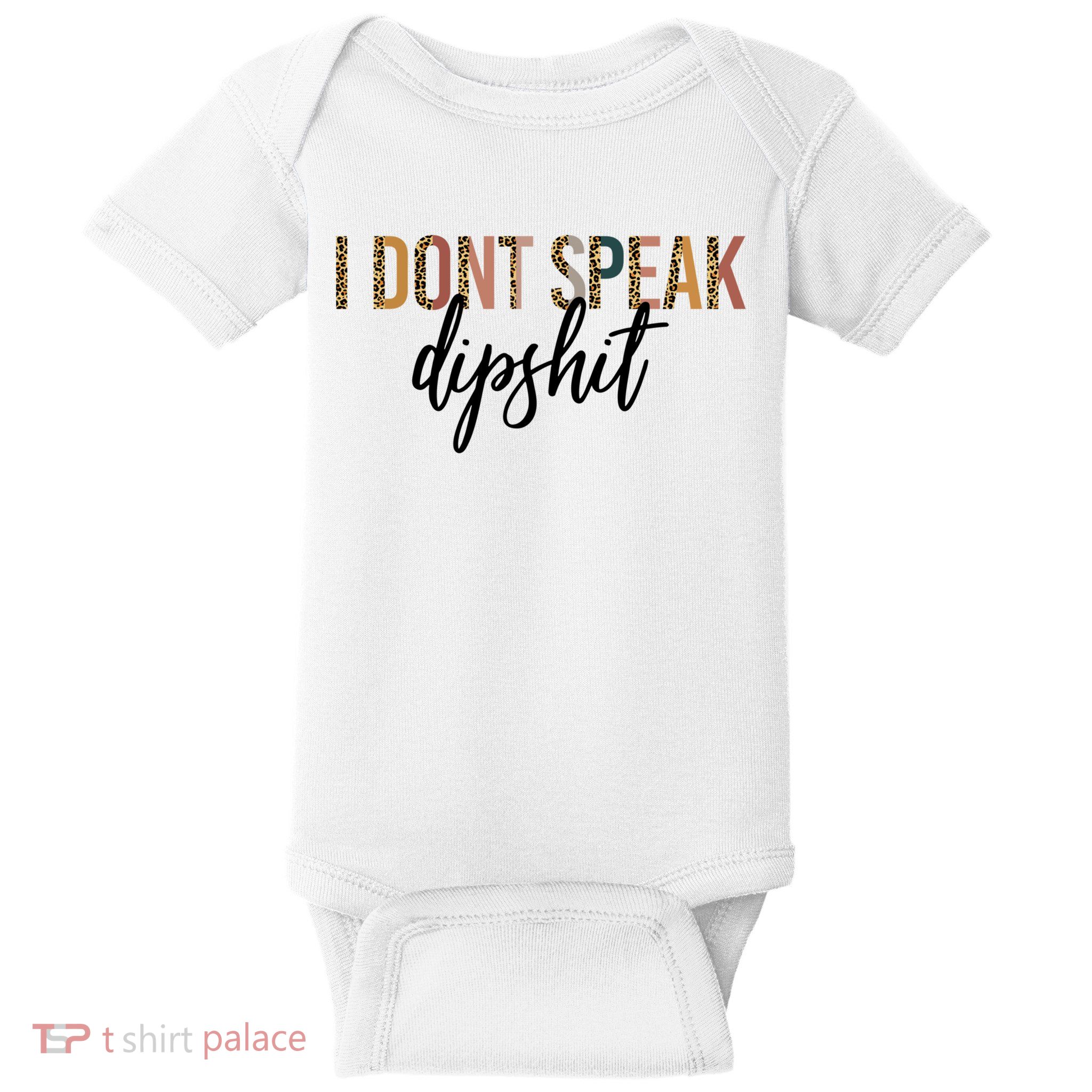 I Dont Speak Dipshit Vintage Leopard Boho Cow Western Cool Gift Baby Bodysuit