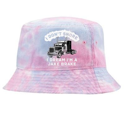 I Don't Snore I Dream I'm A Jake Brake Trucker Tie-Dyed Bucket Hat