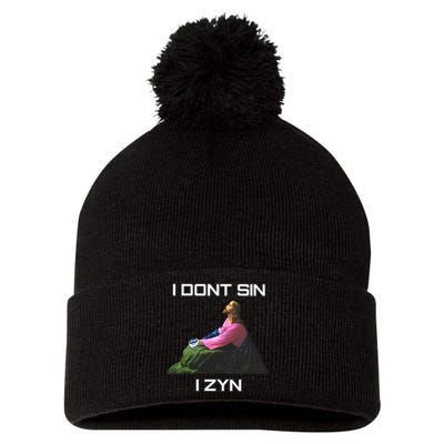 I Dont Sin I Zyn Pom Pom 12in Knit Beanie