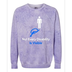 Invisible Disability Stick Figure With Wheelchair Shadow Colorblast Crewneck Sweatshirt