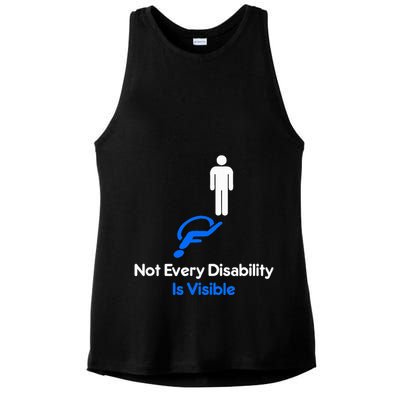 Invisible Disability Stick Figure With Wheelchair Shadow Ladies PosiCharge Tri-Blend Wicking Tank