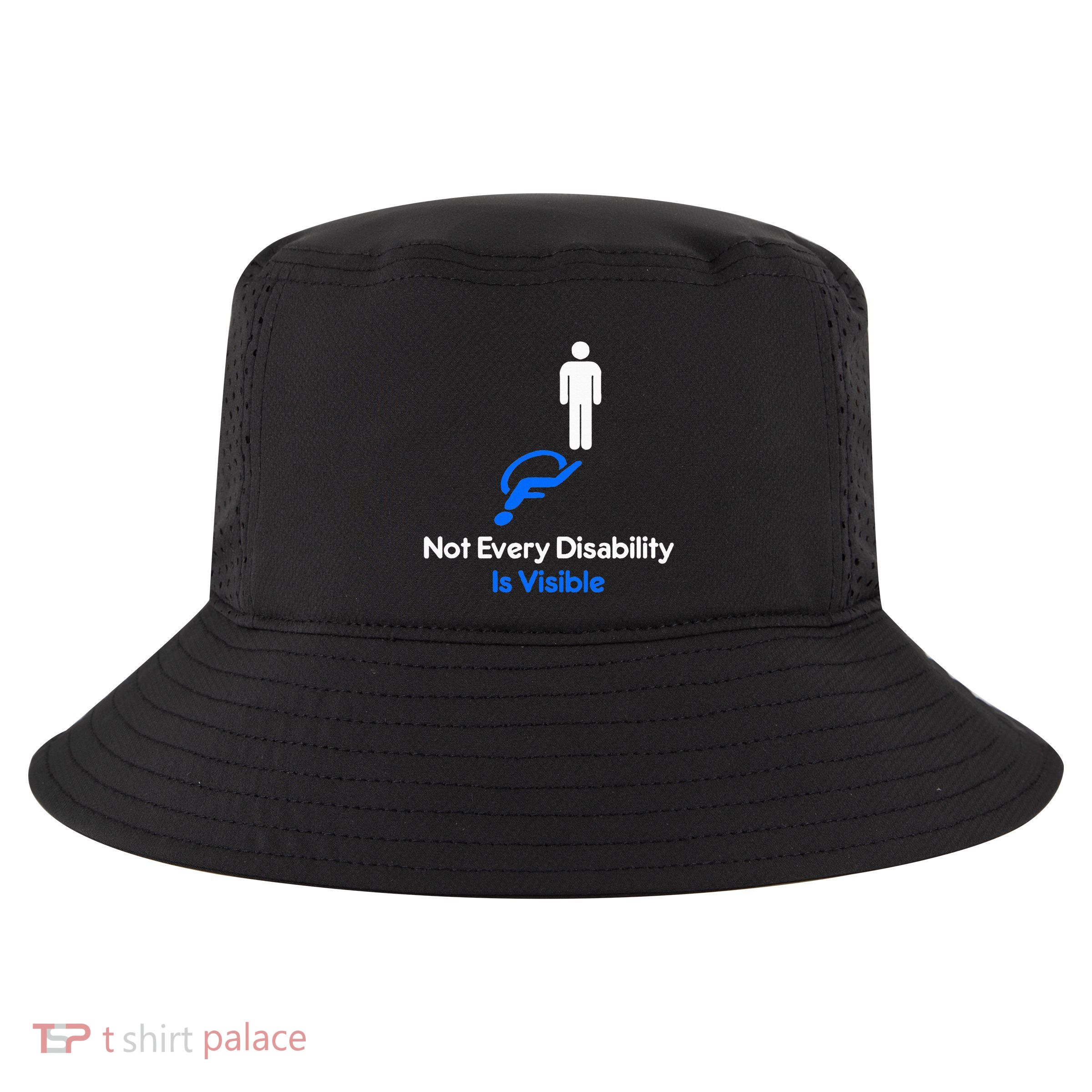 Invisible Disability Stick Figure With Wheelchair Shadow Cool Comfort Performance Bucket Hat