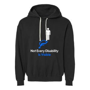 Invisible Disability Stick Figure With Wheelchair Shadow Garment-Dyed Fleece Hoodie