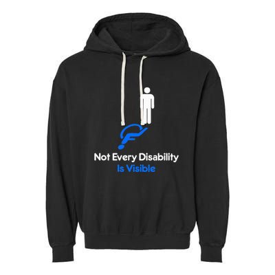 Invisible Disability Stick Figure With Wheelchair Shadow Garment-Dyed Fleece Hoodie