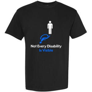 Invisible Disability Stick Figure With Wheelchair Shadow Garment-Dyed Heavyweight T-Shirt