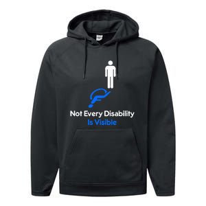 Invisible Disability Stick Figure With Wheelchair Shadow Performance Fleece Hoodie