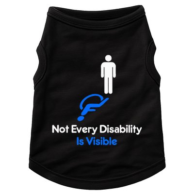 Invisible Disability Stick Figure With Wheelchair Shadow Doggie Tank