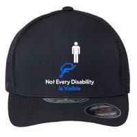 Invisible Disability Stick Figure With Wheelchair Shadow Flexfit Unipanel Trucker Cap