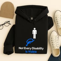 Invisible Disability Stick Figure With Wheelchair Shadow Hoodie