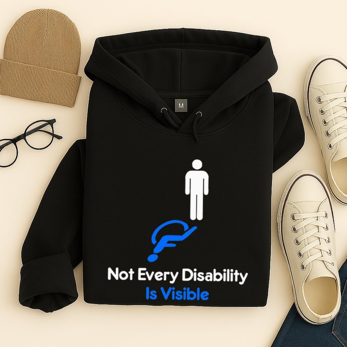 Invisible Disability Stick Figure With Wheelchair Shadow Hoodie