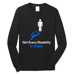 Invisible Disability Stick Figure With Wheelchair Shadow Long Sleeve Shirt