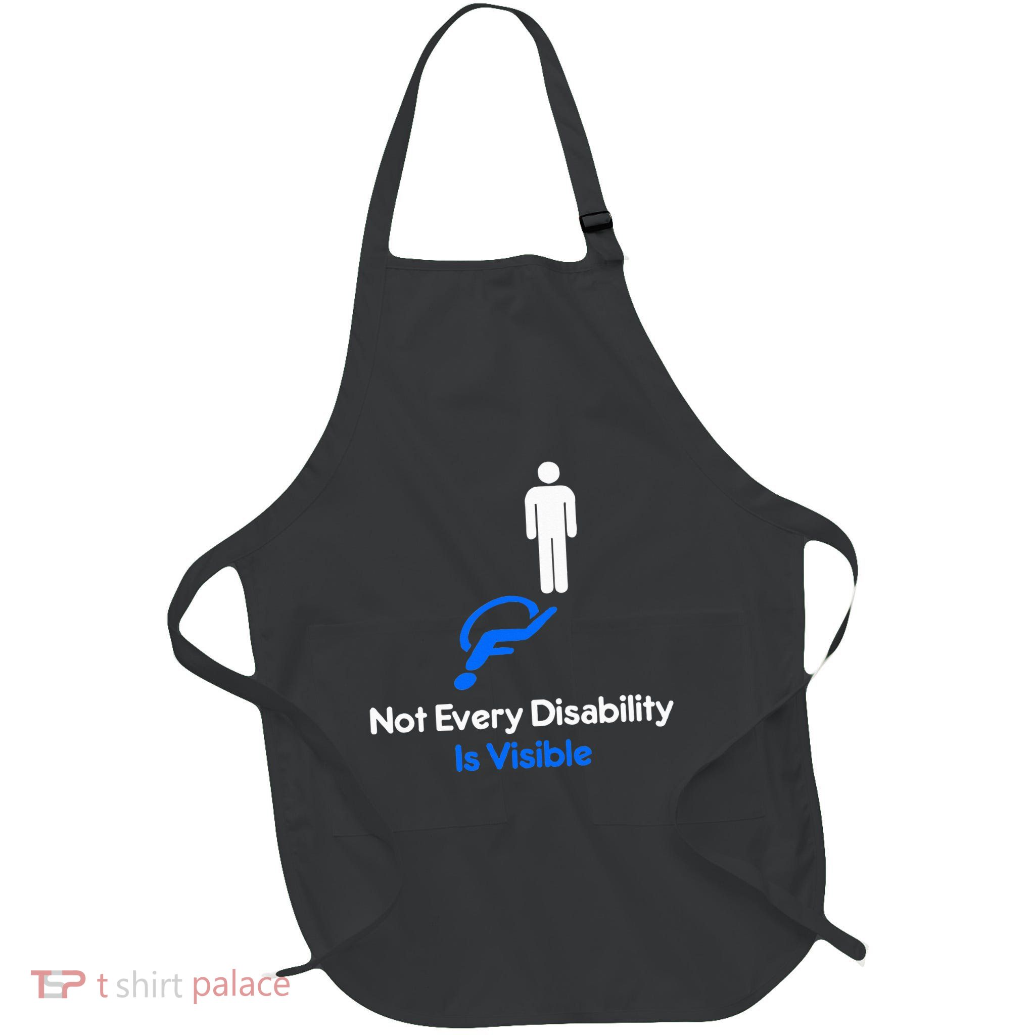 Invisible Disability Stick Figure With Wheelchair Shadow Apron