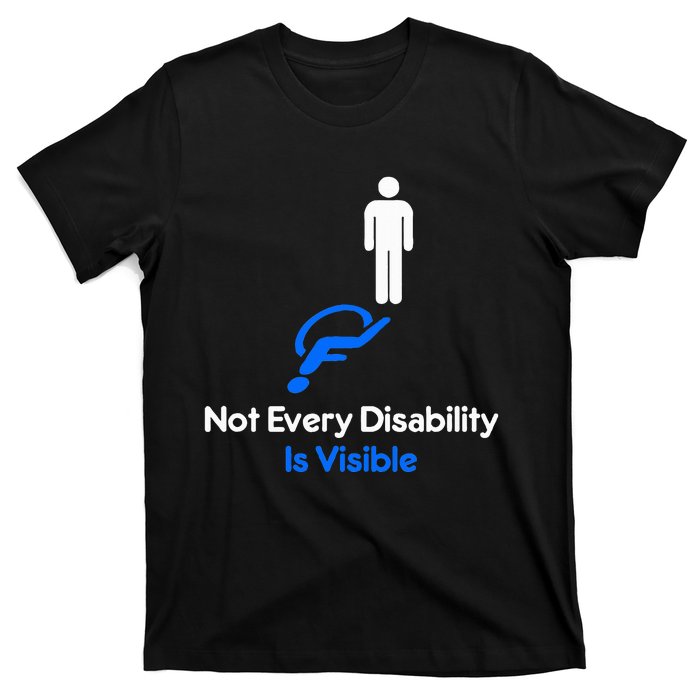 Invisible Disability Stick Figure With Wheelchair Shadow T-Shirt