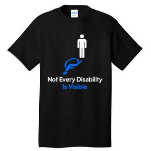 Invisible Disability Stick Figure With Wheelchair Shadow Tall T-Shirt