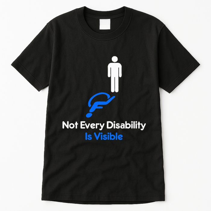Invisible Disability Stick Figure With Wheelchair Shadow Tall T-Shirt