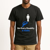 Invisible Disability Stick Figure With Wheelchair Shadow Tall T-Shirt