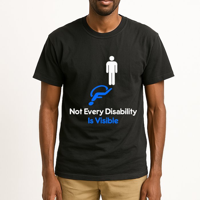 Invisible Disability Stick Figure With Wheelchair Shadow Tall T-Shirt
