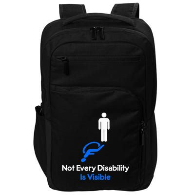 Invisible Disability Stick Figure With Wheelchair Shadow Impact Tech Backpack
