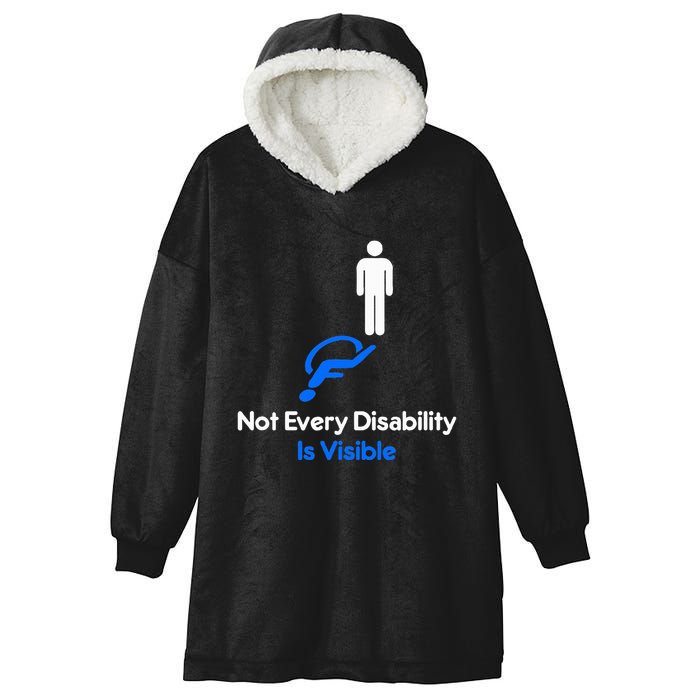 Invisible Disability Stick Figure With Wheelchair Shadow Hooded Wearable Blanket