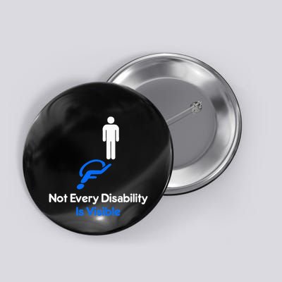 Invisible Disability Stick Figure With Wheelchair Shadow Button