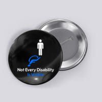 Invisible Disability Stick Figure With Wheelchair Shadow Button