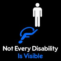Invisible Disability Stick Figure With Wheelchair Shadow Button