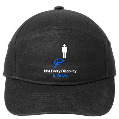 Invisible Disability Stick Figure With Wheelchair Shadow 7-Panel Snapback Hat