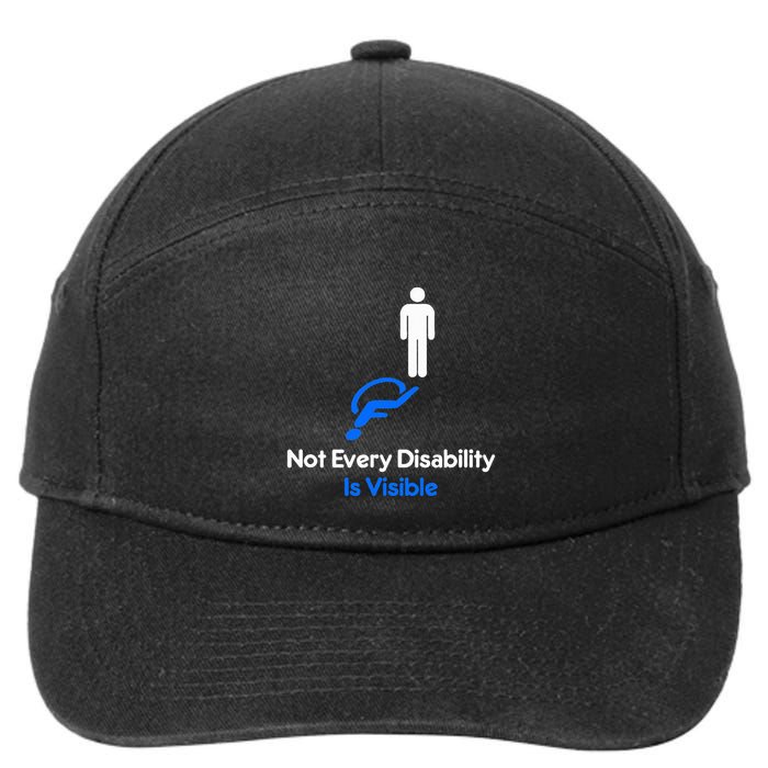 Invisible Disability Stick Figure With Wheelchair Shadow 7-Panel Snapback Hat