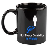 Invisible Disability Stick Figure With Wheelchair Shadow 11oz C Handle Ceramic Mug