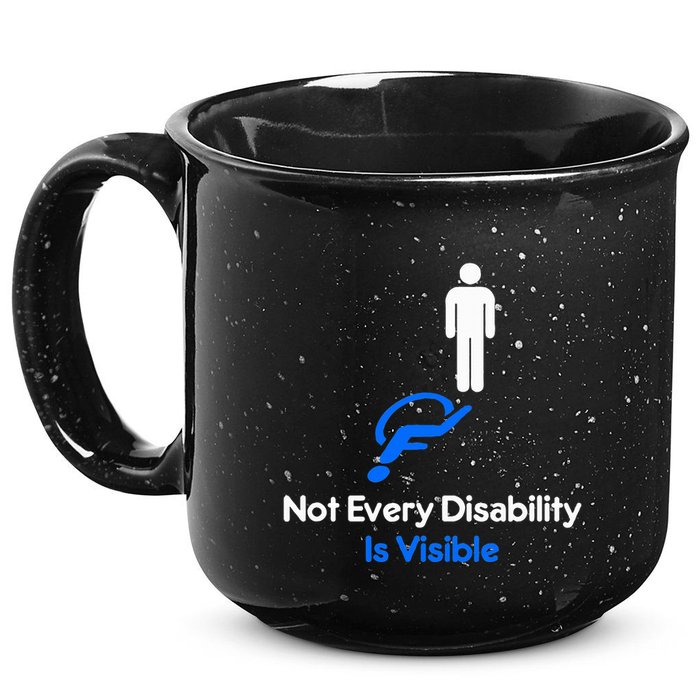 Invisible Disability Stick Figure With Wheelchair Shadow 15oz Campfire Ceramic Mug