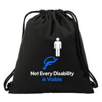 Invisible Disability Stick Figure With Wheelchair Shadow Drawstring Bag
