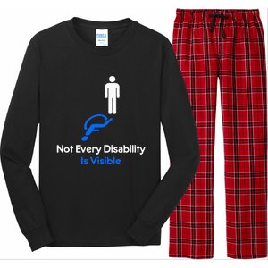 Invisible Disability Stick Figure With Wheelchair Shadow Long Sleeve Pajama Set