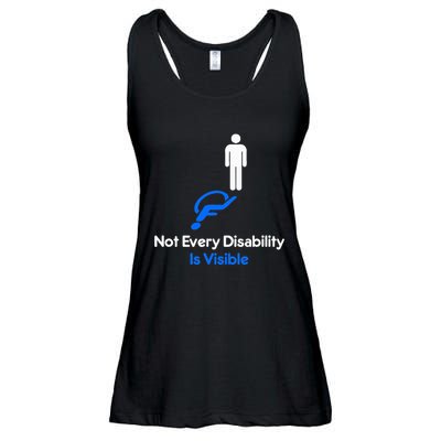 Invisible Disability Stick Figure With Wheelchair Shadow Ladies Essential Flowy Tank