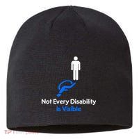 Invisible Disability Stick Figure With Wheelchair Shadow Sustainable Beanie