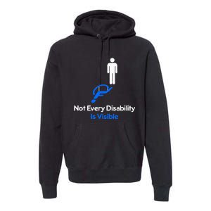 Invisible Disability Stick Figure With Wheelchair Shadow Premium Hoodie