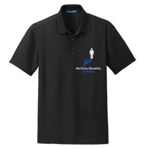 Invisible Disability Stick Figure With Wheelchair Shadow Dry Zone Grid Polo