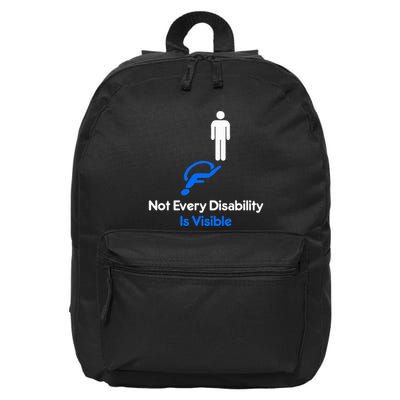 Invisible Disability Stick Figure With Wheelchair Shadow 16 in Basic Backpack