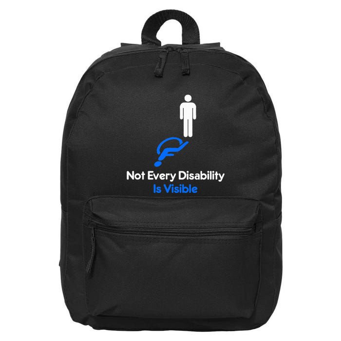Invisible Disability Stick Figure With Wheelchair Shadow 16 in Basic Backpack